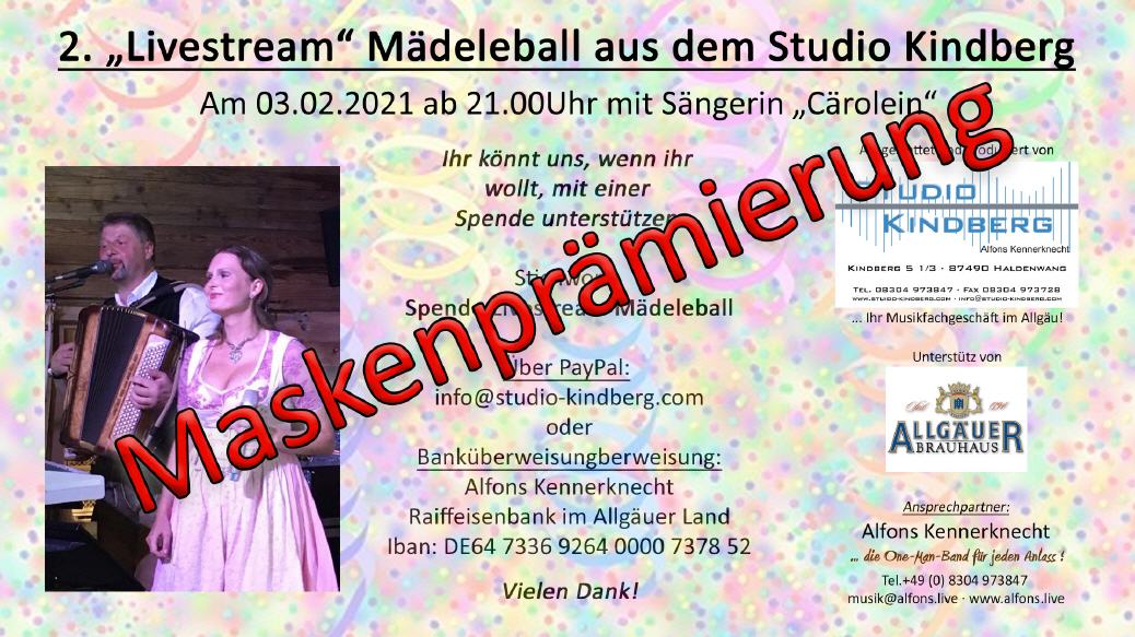 2. M&auml;deleball 03.02.2021_Maskenpr&auml;mierung